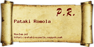 Pataki Romola névjegykártya